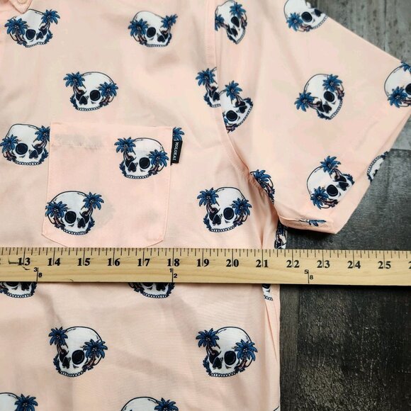 Mens Molokai Surf size L Large Short Sleeve Shirt Palm Trees Skulls - Picture 6 of 8